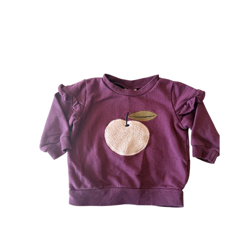 Petit Lem Mini Threads Girls Purple Apple Sweatshirt